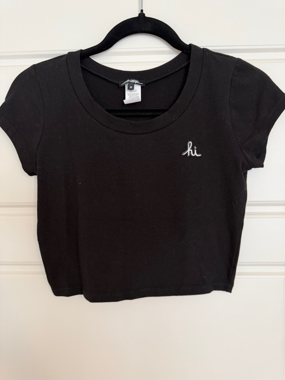In4mation Womens 'hi' Short Sleeve Crop Tee
